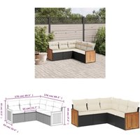 5-tlg. Garten-Sofagarnitur mit Kissen Schwarz Poly Rattan - Gartensofas - Outdoor Möbel - Lounge Set - Rattan Gartenmöbel - Gartenlounge - Home & von VIDAXL