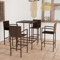 5-tlg. Gartenbar-Set Poly Rattan Braun - Vidaxl von VIDAXL