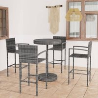 5-tlg. Gartenbar-Set Poly Rattan Grau - Vidaxl 5-tlg. Gartenbar-Set Poly Rattan Grau - Vidaxl von VIDAXL