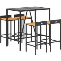 5-tlg. Gartenbar-Set Schwarz Poly Rattan & Massivholz Akazie Vidaxl 5-tlg. Gartenbar-Set Schwarz Poly Rattan & Massivholz Akazie Vidaxl von VIDAXL