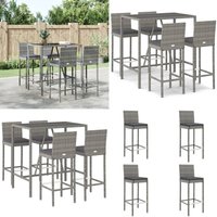 5-tlg. Gartenbar-Set mit Kissen Grau Poly Rattan - Gartenbar Set - Outdoor Möbel - Gartenmöbel - Esszimmergarnitur - Lounge Set - Home & Living 5-tlg. Gartenbar-Set mit Kissen Grau Poly Rattan - Gartenbar Set - Outdoor Möbel - Gartenmöbel - Esszimmergarnitur - Lounge Set - Home & Living von VIDAXL