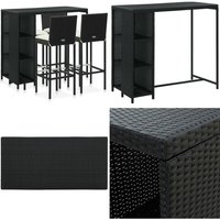 5-tlg. Gartenbar-Set mit Kissen Poly Rattan Schwarz - Gartenbar - Outdoor-Bar - Rattan-Bar - Gartenmöbeln - Balkonmöbel - Home & Living 5-tlg. Gartenbar-Set mit Kissen Poly Rattan Schwarz - Gartenbar - Outdoor-Bar - Rattan-Bar - Gartenmöbeln - Balkonmöbel - Home & Living von VIDAXL