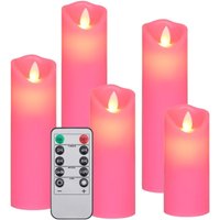5-tlg. LED-Kerzen-Set Elektrisch mit Fernbedienung Warmweiß vidaXL von BONNEVIE