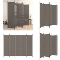 5-tlg. Paravent Anthrazit 250x200 cm Stoff - Paravent - Raumteiler - Zimmerabtrennung - Sichtschutz - Wohnraumgestaltung - Home & Living von VIDAXL