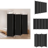 5-tlg. Paravent Schwarz 250x200 cm Stoff - Paravent - Raumteiler - Zimmerabtrennung - Sichtschutz - Möbel von VIDAXL