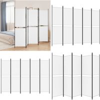 5-tlg. Paravent Weiß 250x180 cm Stoff - Paravent - Raumteiler - Zimmerabtrennung - Sichtschutz - Wohnraumgestaltung - Home & Living von VIDAXL