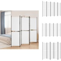 5-tlg. Paravent Weiß 250x180 cm Stoff - Paravent - Raumteiler - Zimmerabtrennung - Sichtschutz - Wohnraumgestaltung von VIDAXL