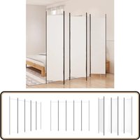 Vidaxl - 5-tlg. Paravent Weiß 250x200 cm Stoff - Paravent - Raumteiler - Trennwandsystem - Wohnraumgestaltung - Möbel von VIDAXL