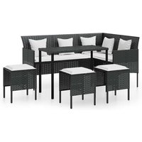 5-tlg. Sofagarnitur in L-Form mit Kissen Poly Rattan Schwarz Vidaxl 5-tlg. Sofagarnitur in L-Form mit Kissen Poly Rattan Schwarz Vidaxl von VIDAXL