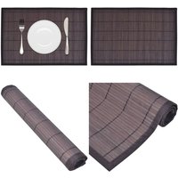 6 Bambus-Platzdeckchen 30 x 45 cm Dunkelbraun - Tischset - Tischsets - Home & Living - Braun von VIDAXL
