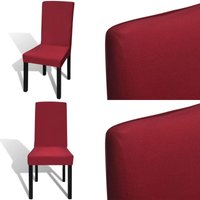 6 Stk. Bordeaux Stuhlhussen Gerade Dehnbar - Husse - Hussen - Home & Living - Rot von VIDAXL