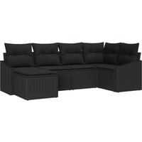 6-teilige Garten Essgruppe mit Polstern in Schwarz aus Poly Rattan Vidaxl 6-teilige Garten Essgruppe mit Polstern in Schwarz aus Poly Rattan Vidaxl von VIDAXL