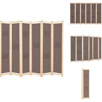 6-teiliger Raumteiler Braun 240 x 170 x 4 cm Stoff - Raumteiler - Holzrahmen - Stoffscreen - Wohnzimmerdeko - Wohnzimmereinrichtung 6-teiliger Raumteiler Braun 240 x 170 x 4 cm Stoff - Raumteiler - Holzrahmen - Stoffscreen - Wohnzimmerdeko - Wohnzimmereinrichtung von VIDAXL