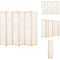 6-teiliger Raumteiler Cremeweiß 240 x 170 x 4 cm Stoff - Raumteiler - Sichtschutz - Wohnbereich - Wohnzimmer - Schlafzimmer 6-teiliger Raumteiler Cremeweiß 240 x 170 x 4 cm Stoff - Raumteiler - Sichtschutz - Wohnbereich - Wohnzimmer - Schlafzimmer von VIDAXL