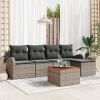 6-teiliges Garten Sofa Set mit Kissen Grau Poly Rattan Akazie Vidaxl 117514 6-teiliges Garten Sofa Set mit Kissen Grau Poly Rattan Akazie Vidaxl 117514 von VIDAXL