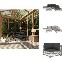 6-tlg. Garten-Lounge-Set mit Auflagen Poly Rattan Grau - Gartenmöbel - Loungemöbel - Rattanmöbel - Outdoormöbel - Esszimmergarnituren 6-tlg. Garten-Lounge-Set mit Auflagen Poly Rattan Grau - Gartenmöbel - Loungemöbel - Rattanmöbel - Outdoormöbel - Esszimmergarnituren von VIDAXL