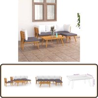 6-tlg. Garten-Lounge-Set mit Kissen Massivholz Akazie - Gartenmöbeln - Loungemöbel - Holz Möbel - Akazienholz - Gartenloungeset 6-tlg. Garten-Lounge-Set mit Kissen Massivholz Akazie - Gartenmöbeln - Loungemöbel - Holz Möbel - Akazienholz - Gartenloungeset von VIDAXL