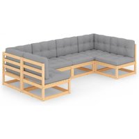 6-tlg. Garten-Lounge-Set mit Kissen Massivholz Kiefer Vidaxl 6-tlg. Garten-Lounge-Set mit Kissen Massivholz Kiefer Vidaxl von VIDAXL