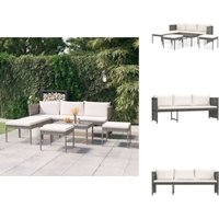 6-tlg. Garten-Lounge-Set mit Kissen Poly Rattan Grau - Gartengeräte - Gartenmöbel - Loungeset - Rattan Möbel - Gartenloungesessel 6-tlg. Garten-Lounge-Set mit Kissen Poly Rattan Grau - Gartengeräte - Gartenmöbel - Loungeset - Rattan Möbel - Gartenloungesessel von VIDAXL