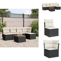 6-tlg. Garten-Sofagarnitur mit Kissen Schwarz Poly Rattan - Gartenmöbel Set - Esszimmergarnitur - Outdoor Möbel - Lounge Set - Balkonmöbel 6-tlg. Garten-Sofagarnitur mit Kissen Schwarz Poly Rattan - Gartenmöbel Set - Esszimmergarnitur - Outdoor Möbel - Lounge Set - Balkonmöbel von VIDAXL