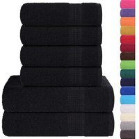 Vidaxl - 6-tlg. Handtuch-Set Schwarz 360 g/m² 100% Baumwolle von VIDAXL