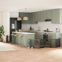 6-tlg. Hundetor mit Tür Faltbar Schwarz 480 cm Pappelholz vidaXL von VIDAXL