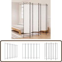 6-tlg. Paravent Weiß 240x220 cm Stoff - Paravent - Raumteiler - Trennwandsystem - Wohnraumgestaltung - Privacy Screen von VIDAXL
