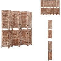 6-tlg. Raumteiler Braun 210x165 cm Massivholz Paulownia - Raumteiler - Paravent - Holzteiler - Wohnzimmerdeko - Wohnzimmereinrichtung von VIDAXL