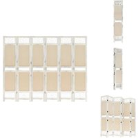 6-tlg. Raumteiler Creme 210x165 cm Stoff - Raumteiler - Paravent - Sichtschutz - Wohnzimmereinrichtung - Schlafzimmereinrichtung 6-tlg. Raumteiler Creme 210x165 cm Stoff - Raumteiler - Paravent - Sichtschutz - Wohnzimmereinrichtung - Schlafzimmereinrichtung von VIDAXL