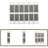 6-tlg. Raumteiler Grau 210x165 cm Stoff - Raumteiler - Paravent - Sichtschutz - Wohnzimmereinrichtung - Schlafzimmereinrichtung von VIDAXL