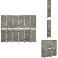 6-tlg. Raumteiler Grau 214x166 cm Massivholz - Holzmöbel - Raumteiler - Sichtschutz - Wohnzimmerdeko - Schlafzimmerschrank 6-tlg. Raumteiler Grau 214x166 cm Massivholz - Holzmöbel - Raumteiler - Sichtschutz - Wohnzimmerdeko - Schlafzimmerschrank von VIDAXL