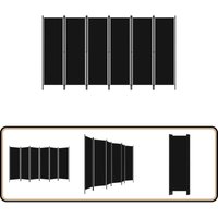 6-tlg. Raumteiler Schwarz 300x180 cm - Raumteiler - Zimmerabtrennung - Sichtschutz - Schwarz - Stoff von VIDAXL