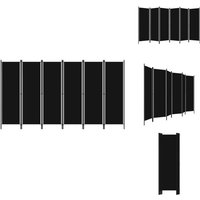 6-tlg. Raumteiler Schwarz 300x180 cm - Raumteiler - Zimmerabtrennung - Sichtschutz - Schwarz - Stoff von VIDAXL