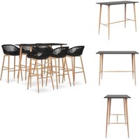 7-tlg. Bar-Set Schwarz - Bar Set - Bar Tisch - Barhocker - Kücheninsel - Wohnzimmer Dekoration 7-tlg. Bar-Set Schwarz - Bar Set - Bar Tisch - Barhocker - Kücheninsel - Wohnzimmer Dekoration von VIDAXL