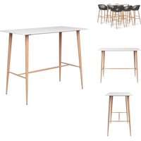7-tlg. Bar-Set Weiß und Grau - Bar-Set - Bar-Sets - Bartisch Mit Barhocker - Bartische Mit Barhocker von VIDAXL