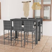 Vidaxl - 7-tlg. Garten-Bar-Set mit Anthrazit Kissen Poly Rattan von VIDAXL