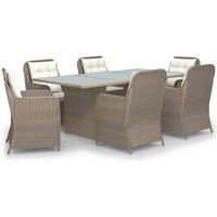 Vidaxl - 7-tlg. Garten-Essgruppe Poly Rattan Braun von VIDAXL