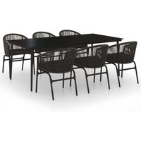 7-tlg. Garten-Essgruppe Schwarz - Vidaxl von VIDAXL
