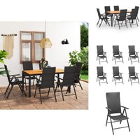 7-tlg. Garten-Essgruppe Schwarz und Braun - Gartensessel - Gartentisch - Rattanmöbel - Gartenmöbel Set - Outdoormöbel von VIDAXL