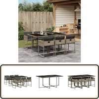 7-tlg. Garten-Essgruppe mit Kissen Grau Poly Rattan - Gartentisch - Esstisch - Gartenmöbel Set - Outdoor Möbel - Terrassenmöbel 7-tlg. Garten-Essgruppe mit Kissen Grau Poly Rattan - Gartentisch - Esstisch - Gartenmöbel Set - Outdoor Möbel - Terrassenmöbel von VIDAXL