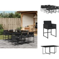 7-tlg. Garten-Essgruppe mit Kissen Schwarz Poly Rattan - Gartentisch - Esstisch Set - Gartenmöbel - Outdoor Möbel - Terrassenmöbel 7-tlg. Garten-Essgruppe mit Kissen Schwarz Poly Rattan - Gartentisch - Esstisch Set - Gartenmöbel - Outdoor Möbel - Terrassenmöbel von VIDAXL
