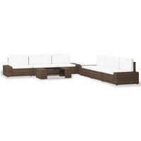 7-tlg. Garten-Lounge-Set Poly Rattan Braun vidaXL von VIDAXL