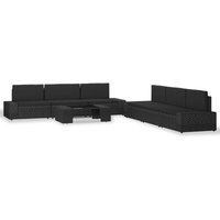 7-tlg. Garten-Lounge-Set Poly Rattan Schwarz - Vidaxl von VIDAXL