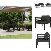 7-tlg. Garten-Lounge-Set mit Kissen Aluminium Anthrazit - Garten Lounge Set - Alu Loungesessel - Gartenmöbel Alu - Außenbereich Möbel - Balkonmöbel 7-tlg. Garten-Lounge-Set mit Kissen Aluminium Anthrazit - Garten Lounge Set - Alu Loungesessel - Gartenmöbel Alu - Außenbereich Möbel - Balkonmöbel von VIDAXL