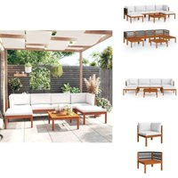 7-tlg. Garten-Lounge-Set mit Kissen Cremeweiß Massivholz Akazie - Gartenmöbel Set - Holz Gartenmöbel - Akasie Möbel - Loungesessel - Outdoor Möbel 7-tlg. Garten-Lounge-Set mit Kissen Cremeweiß Massivholz Akazie - Gartenmöbel Set - Holz Gartenmöbel - Akasie Möbel - Loungesessel - Outdoor Möbel von VIDAXL