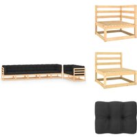 7-tlg. Garten-Lounge-Set mit Kissen Massivholz Kiefer - Gartenmöbel - Loungesessel - Gartenloungeset - Rattan Möbel - Kiefernholzmöbel 7-tlg. Garten-Lounge-Set mit Kissen Massivholz Kiefer - Gartenmöbel - Loungesessel - Gartenloungeset - Rattan Möbel - Kiefernholzmöbel von VIDAXL