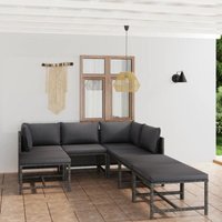 Vidaxl - 7-tlg. Garten-Lounge-Set mit Kissen Poly Rattan Grau Vidaxl - 7-tlg. Garten-Lounge-Set mit Kissen Poly Rattan Grau von VIDAXL
