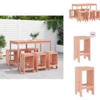7-tlg. Gartenbar-Set Massivholz Douglasie - Gartentisch - Bartisch - Gartenmöbel - Outdoor Möbel - Holzmöbel 7-tlg. Gartenbar-Set Massivholz Douglasie - Gartentisch - Bartisch - Gartenmöbel - Outdoor Möbel - Holzmöbel von VIDAXL