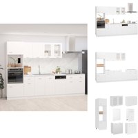 7-tlg. Küchenzeile Weiß Holzwerkstoff - Küchenmöbel - Küchenzeile - Einbauküche - Weißes Küchenset - Holzwerkstoffeinrichtung 7-tlg. Küchenzeile Weiß Holzwerkstoff - Küchenmöbel - Küchenzeile - Einbauküche - Weißes Küchenset - Holzwerkstoffeinrichtung von VIDAXL