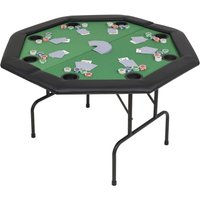 Vidaxl - 8-Spieler Poker Klapptisch 2-fach Zuklappbar Achteckig Grün 574333 von VIDAXL